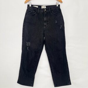 Universal Thread Vintage Straight Jean High Waisted Distressed Size 6 Black